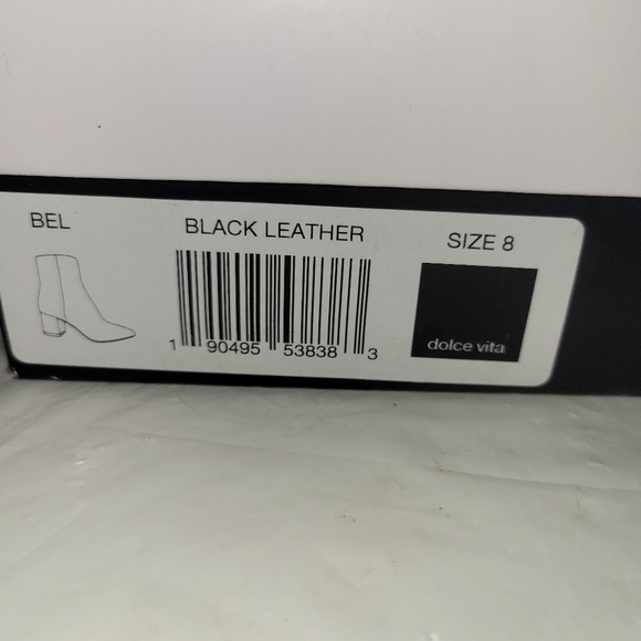 DOLCE VITA Bel Black Leather Pointed Ankle Boots Size 8 New in box - Picture 10 of 10
